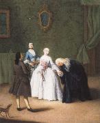 Pietro Longhi, A Nobleman Kissing a Lady-s Hand